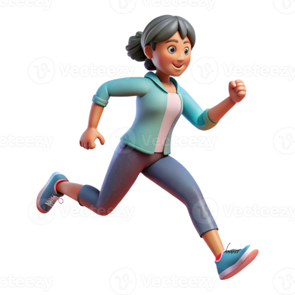 serene classic Woman Running Cutout with Energetic Stride exclusive png