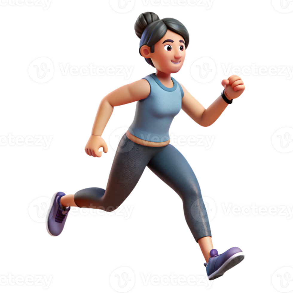 impressive minimalist Woman Running Cutout with Energetic Stride professional png