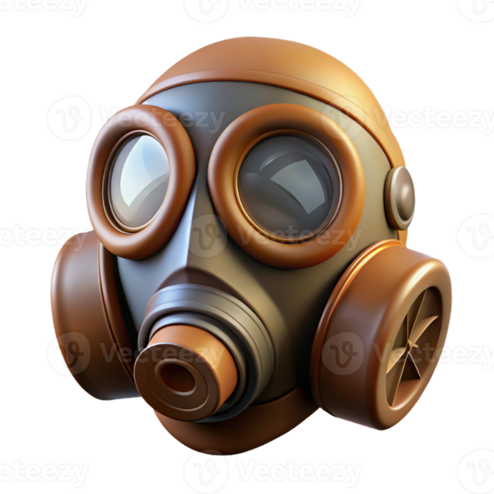 elegant rustic Gas Mask Half Face Respirator Cutout Transparent Background premium png