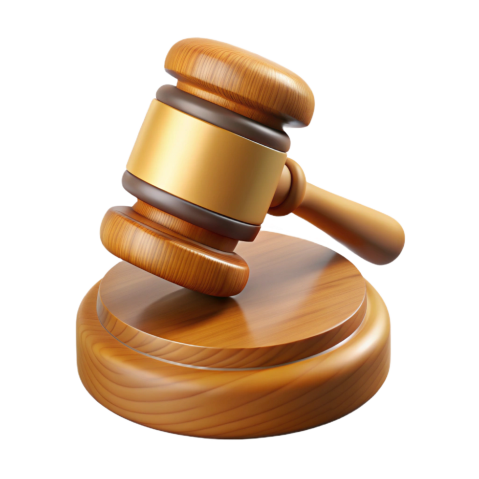 impressive abstract Gavel Icon with Wooden Base Isolated professional png