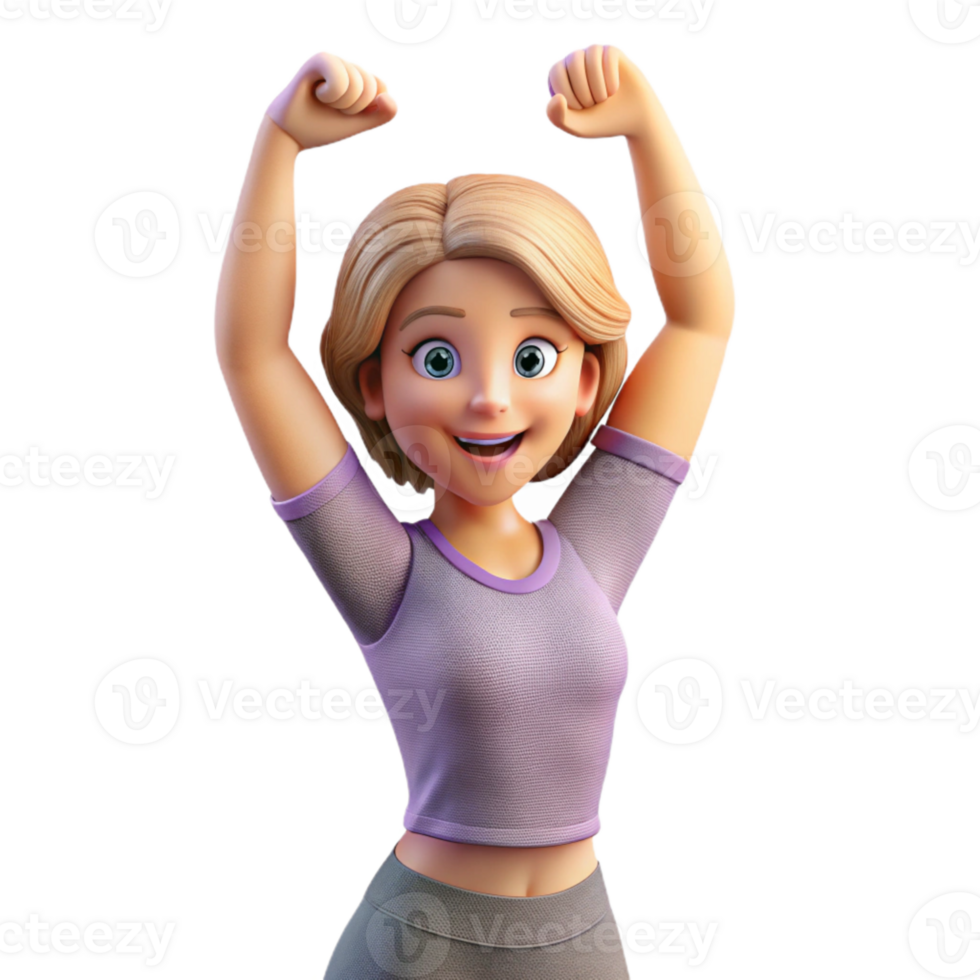 magnificent abstract Woman Stretching Arms Overhead Isolated png