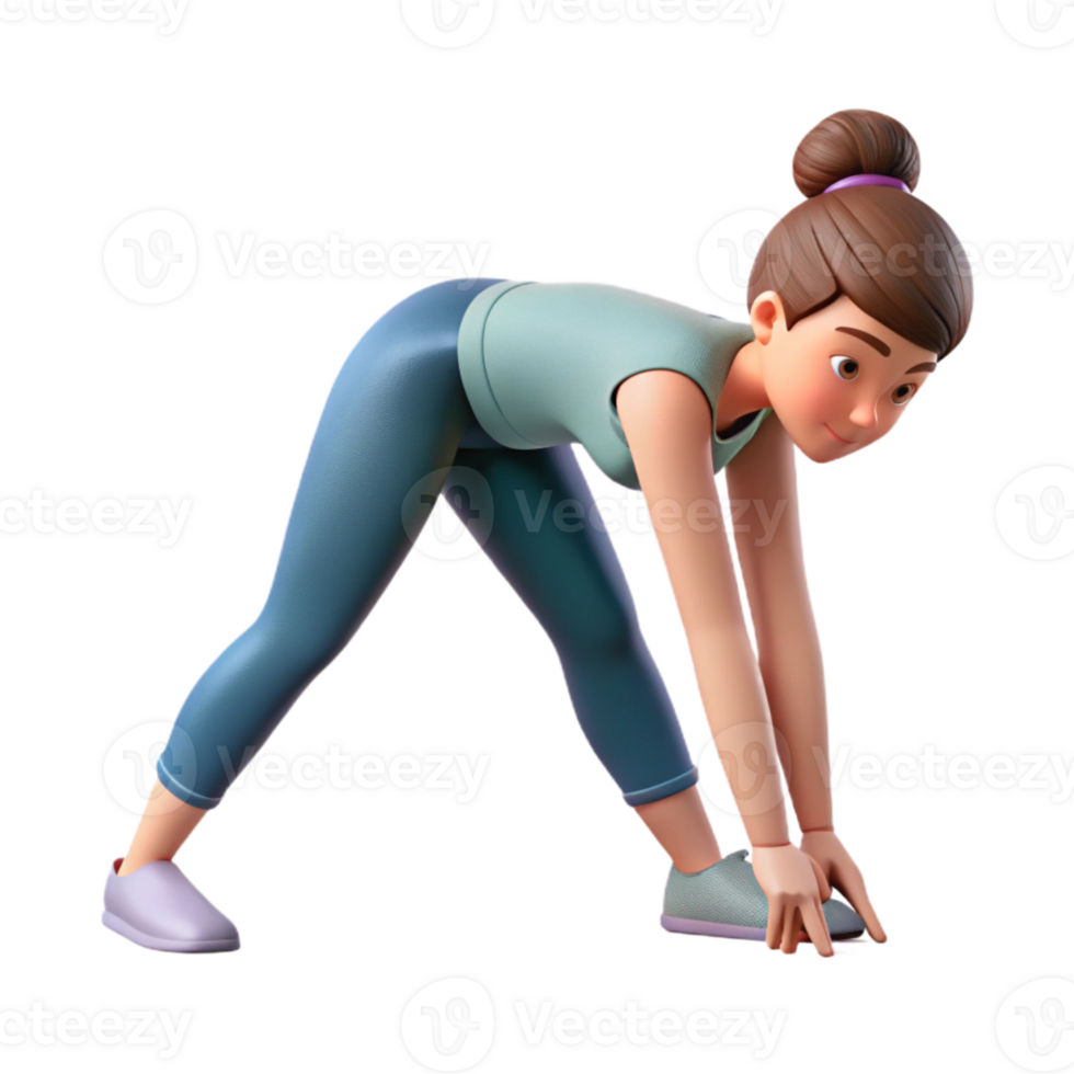 elegant creative Woman Stretching Forward Bend Isolated exclusive png