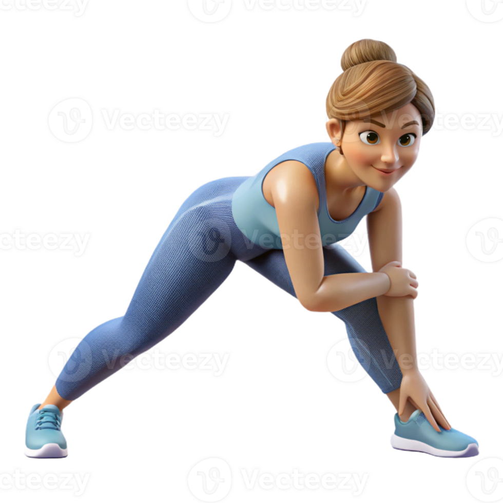 elegant abstract Woman Stretching Hamstring Front View Cutout authentic png