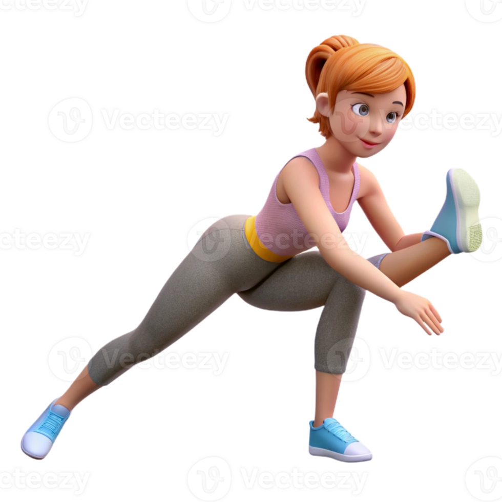 vibrant creative Woman Stretching Hamstrings Isolated original png