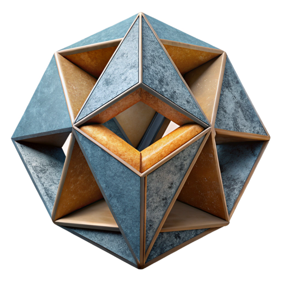 vibrant creative Geometric Art Installation Isolated Element detailed png