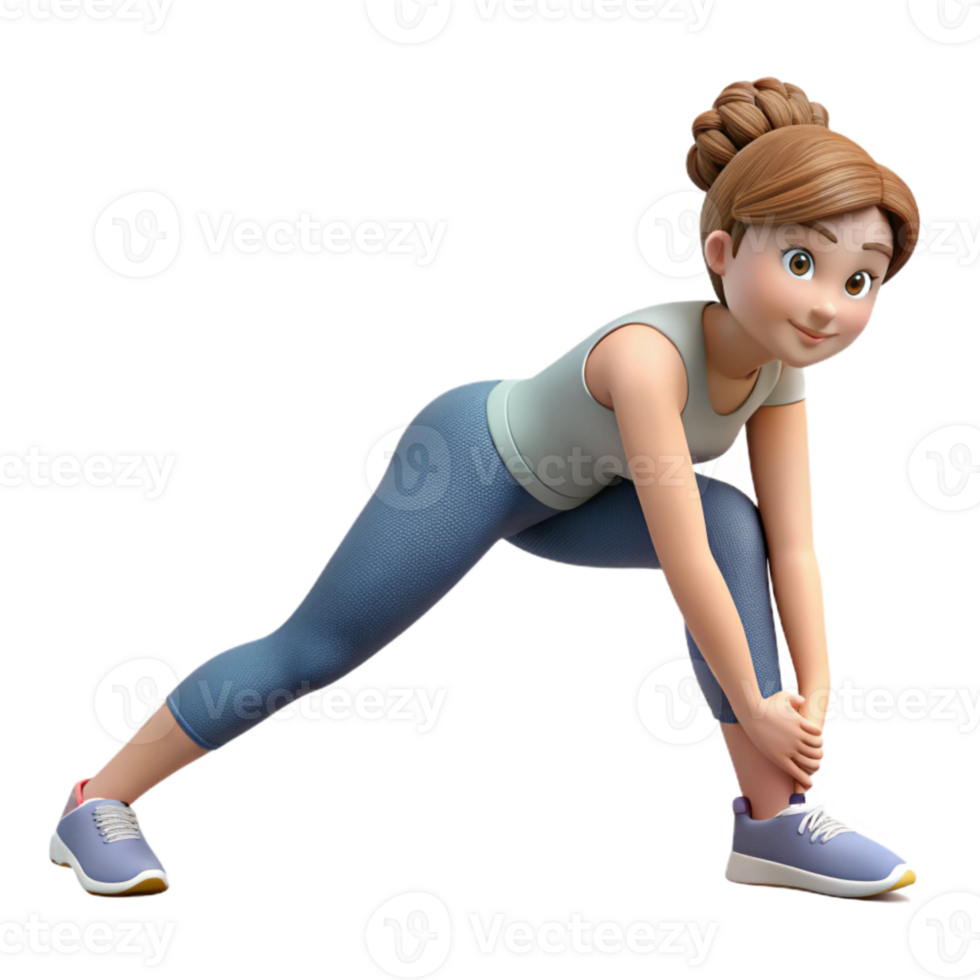vibrant minimalist Woman Stretching Hamstrings Isolated genuine png