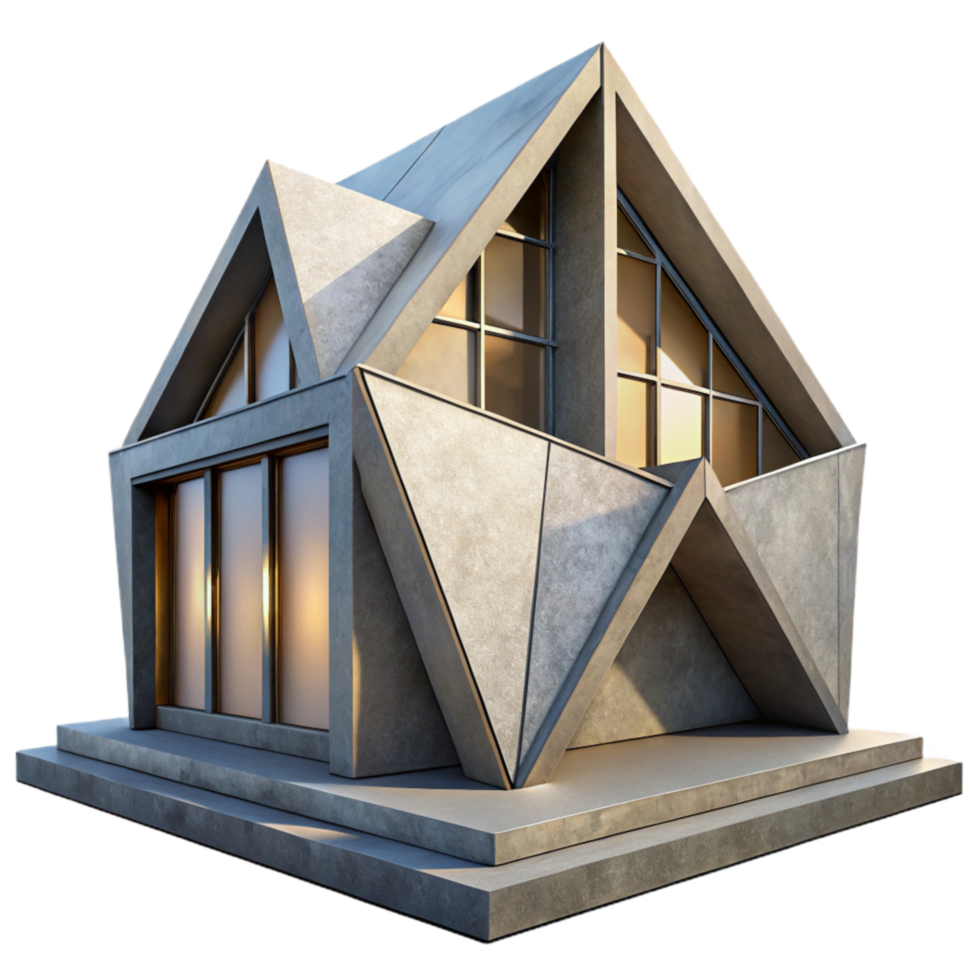 impressive rustic Geometric Building Angular Design Cutout Isolated authentic png