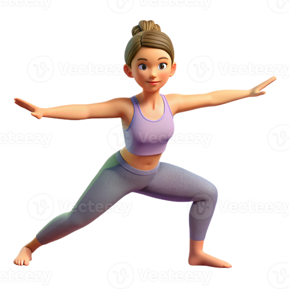 beautiful traditional Woman Stretching in Yoga Pose Transparent Background exclusive png