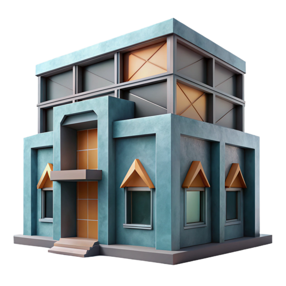 magnificent rustic Geometric Building Facade Cutout Element high quality png