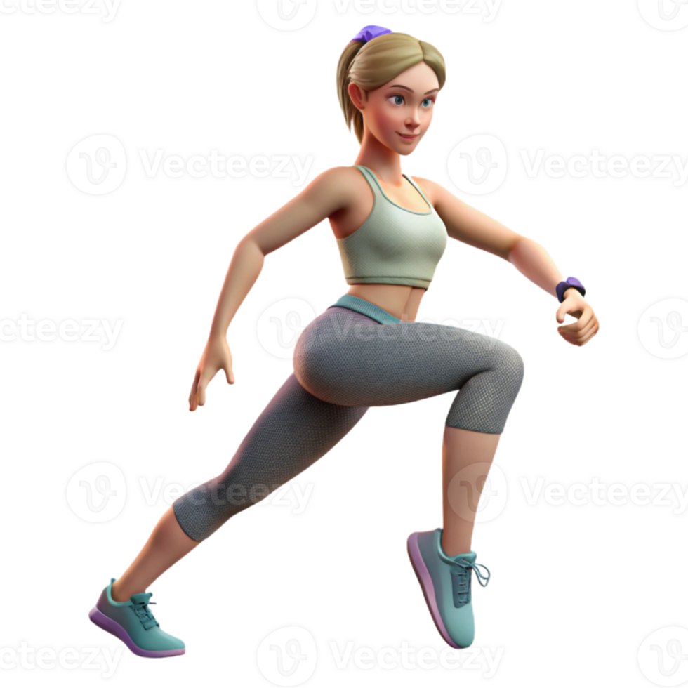 vibrant creative Woman Stretching Legs Before Workout Cutout authentic png