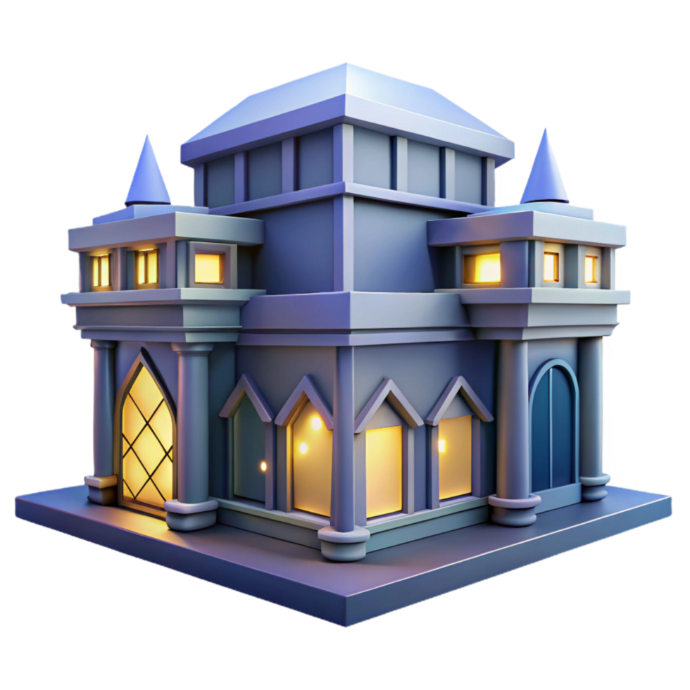 extraordinary creative Geometric Building Facade Night View Cutout original png