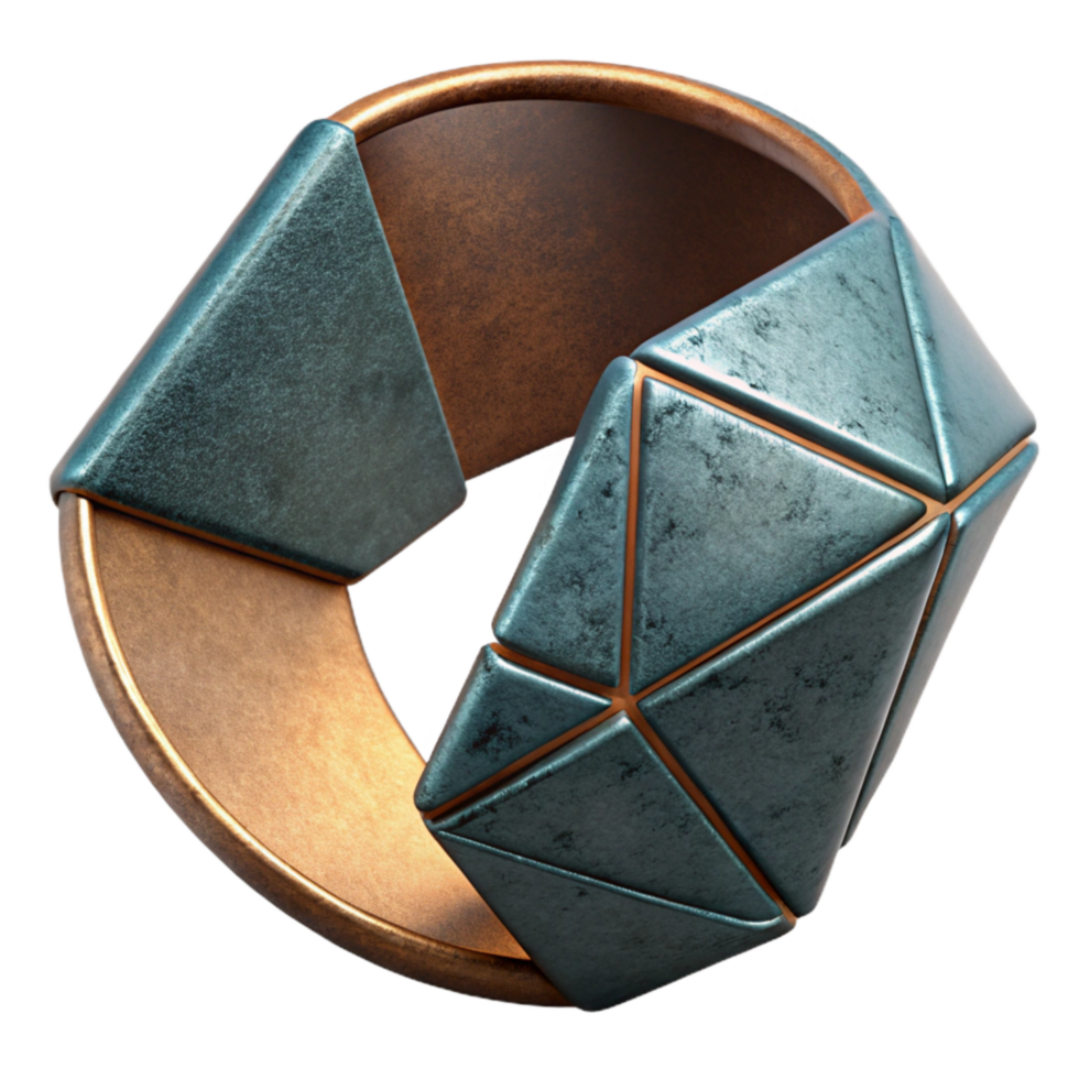 impressive classic Geometric Cuff Bracelet Angular Shape Isolated professional png