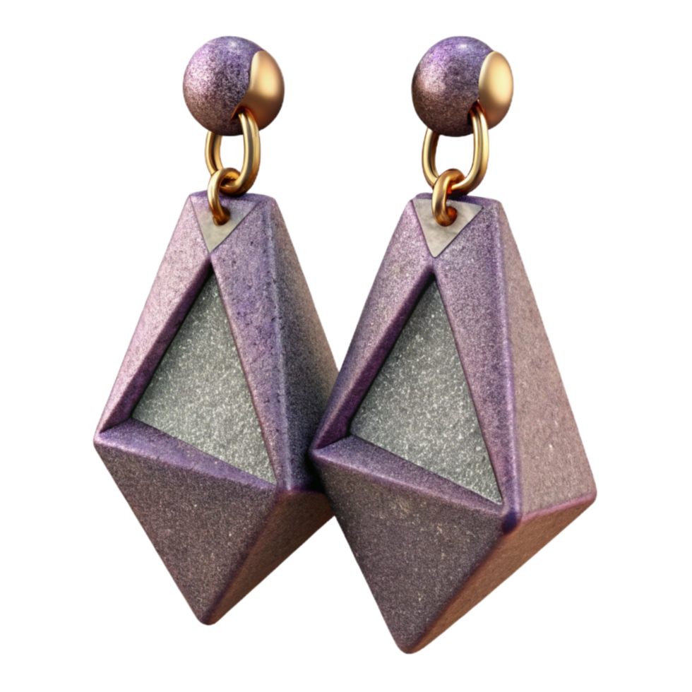 elegant traditional Geometric Earrings Angular Form Isolated premium png