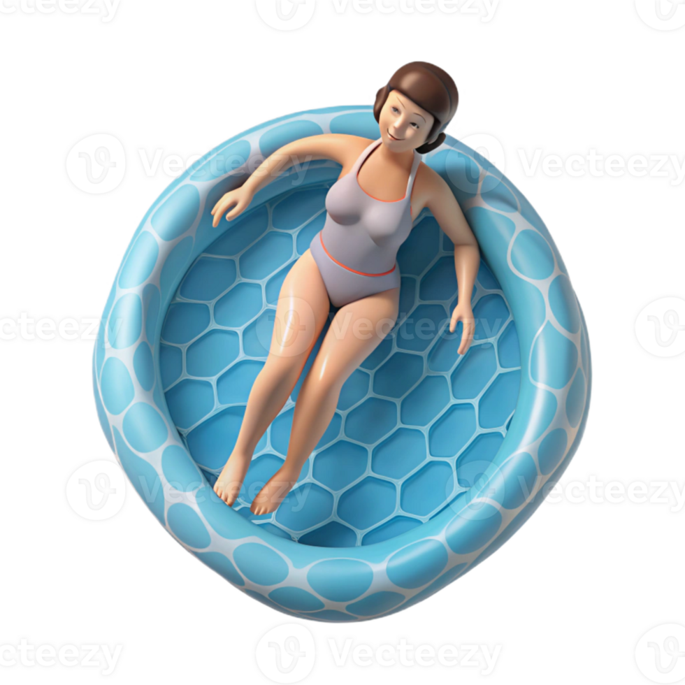 vibrant artistic Woman Swimming in Pool Top View Transparent genuine png