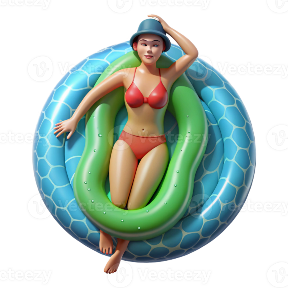 wonderful artistic Woman Swimming in Pool Top View Transparent high quality png