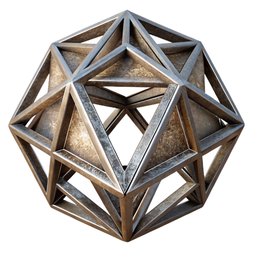 extraordinary modern Geometric Metal Art Piece Transparent Background exclusive png
