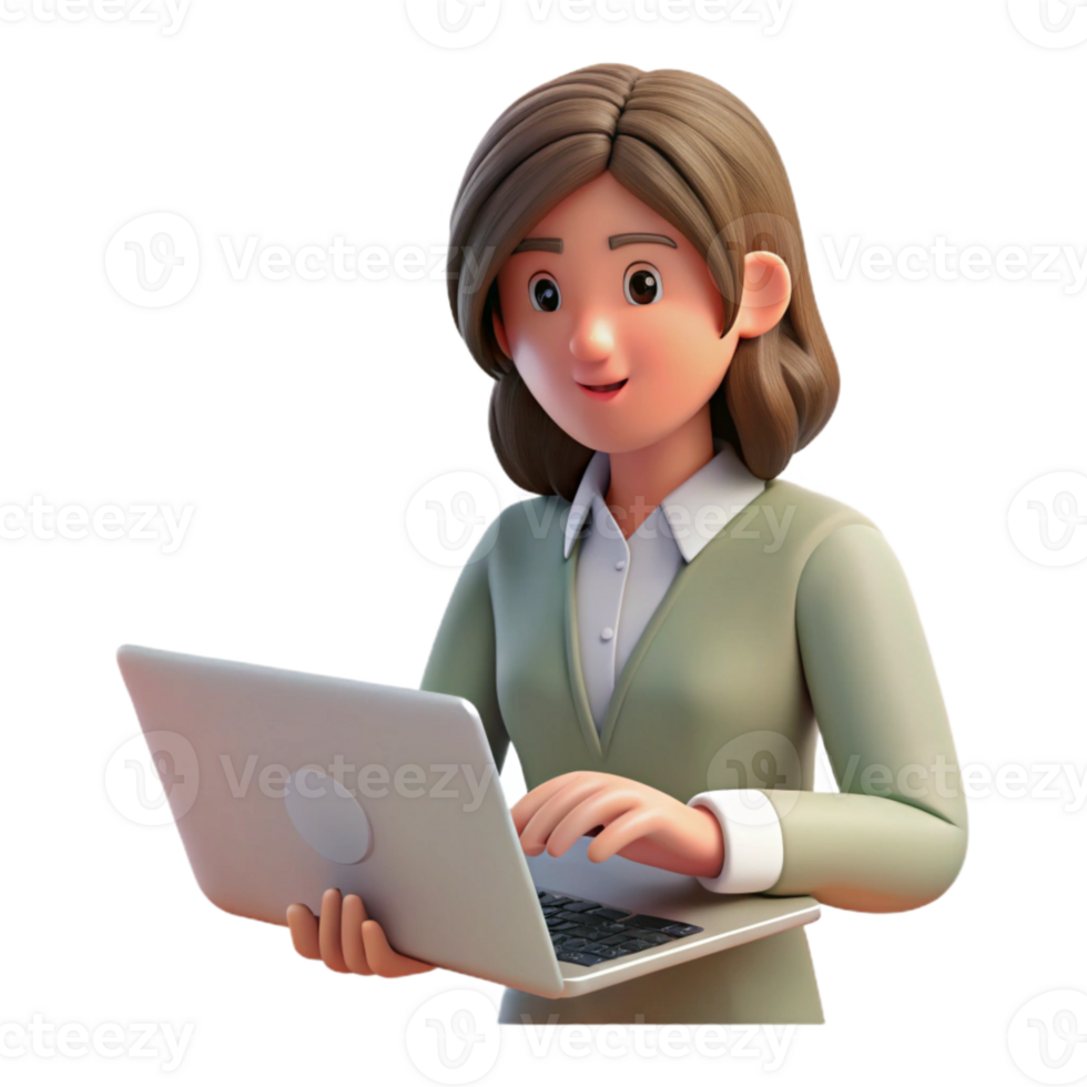 extraordinary rustic Woman Typing on Laptop Keyboard Cutout Element genuine png