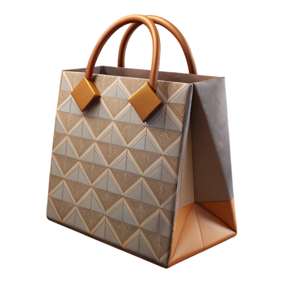dramatic artistic Geometric Patterned Gift Bag Top View Transparent Background png