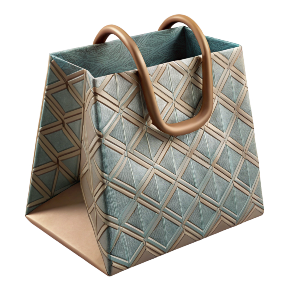 wonderful classic Geometric Patterned Gift Bag Top View Transparent Background authentic png
