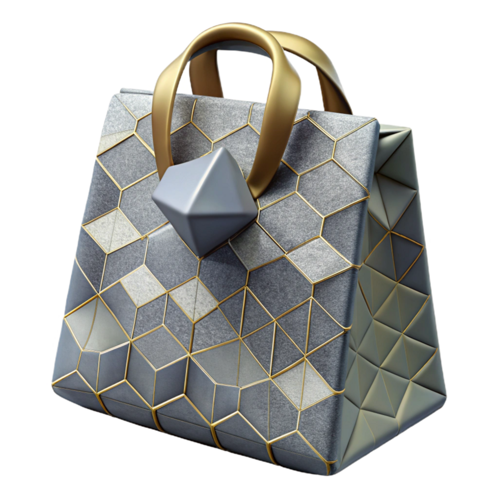 vibrant classic Geometric Patterned Gift Bag Top View Transparent Background authentic png