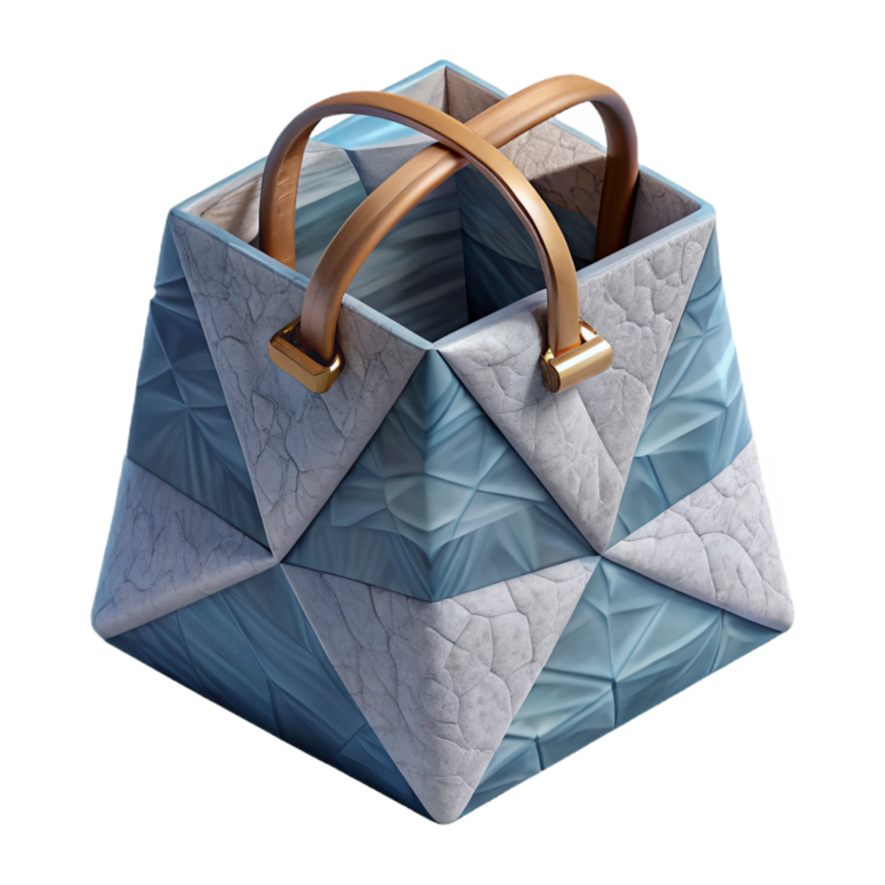 wonderful artistic Geometric Patterned Gift Bag Top View Transparent Background professional png