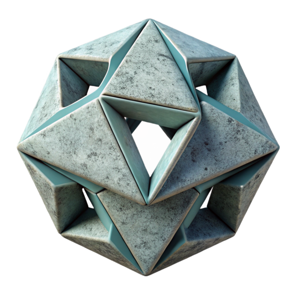 vibrant artistic Geometric Sculpture Abstract Form Cutout high quality png