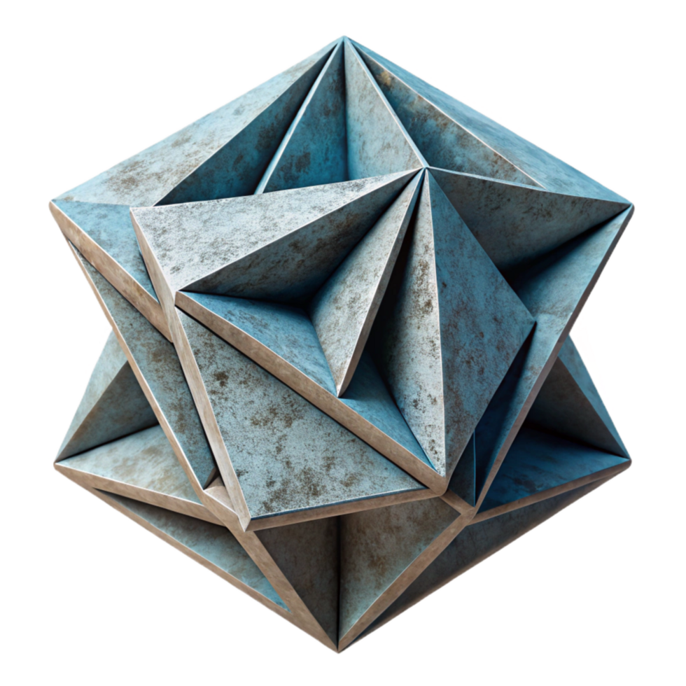vibrant artistic Geometric Sculpture Angular Design Cutout detailed png