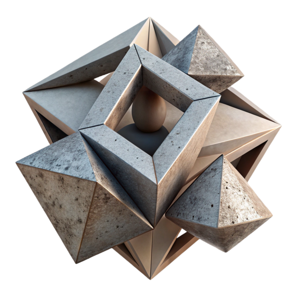 wonderful vintage Geometric Shapes 3d Style Cutout high quality png