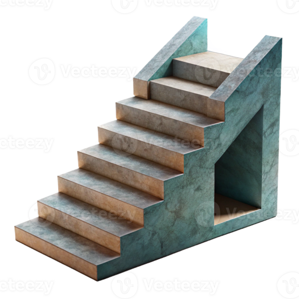 beautiful minimalist Geometric Staircase Design with Railing Cutout premium png