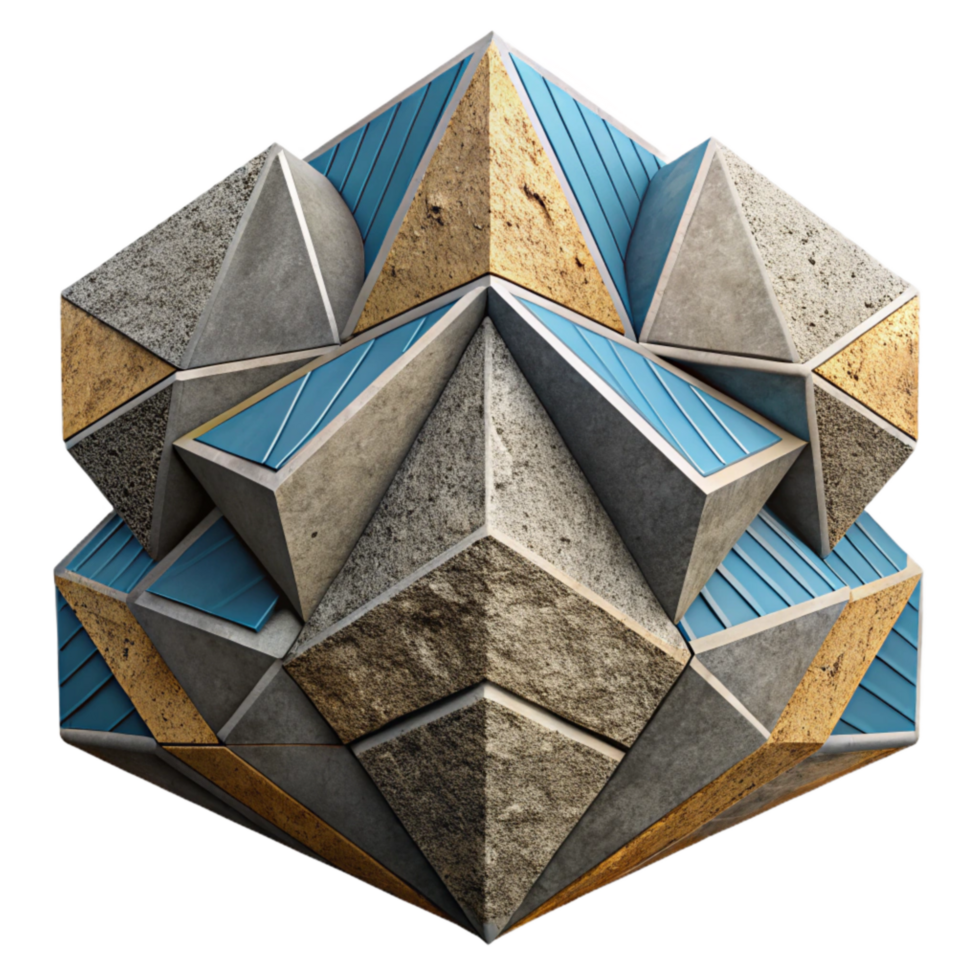 serene classic Geometric Street Art Mural Cutout Element premium png