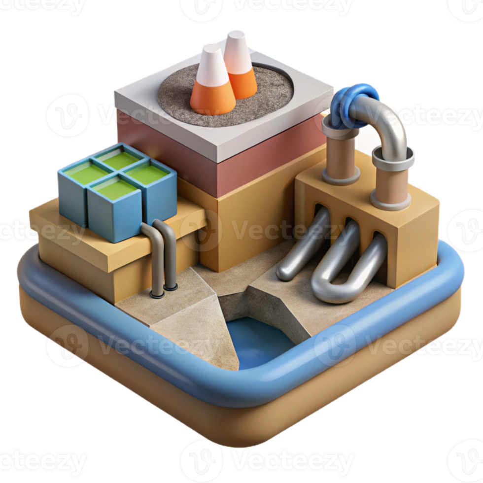 impressive classic Geothermal Energy Extraction Process Diagram Cutout detailed png