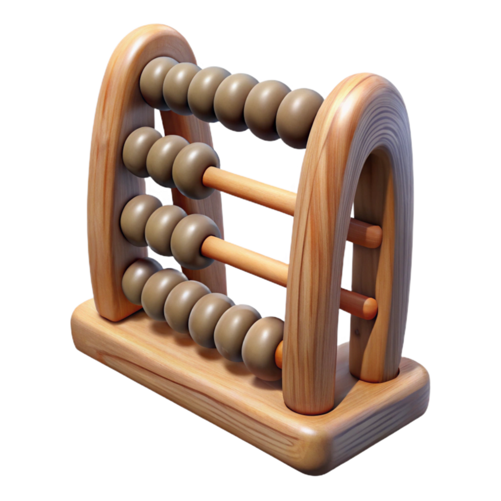 elegant vintage Wooden Abacus Front View Transparent Background high resolution png