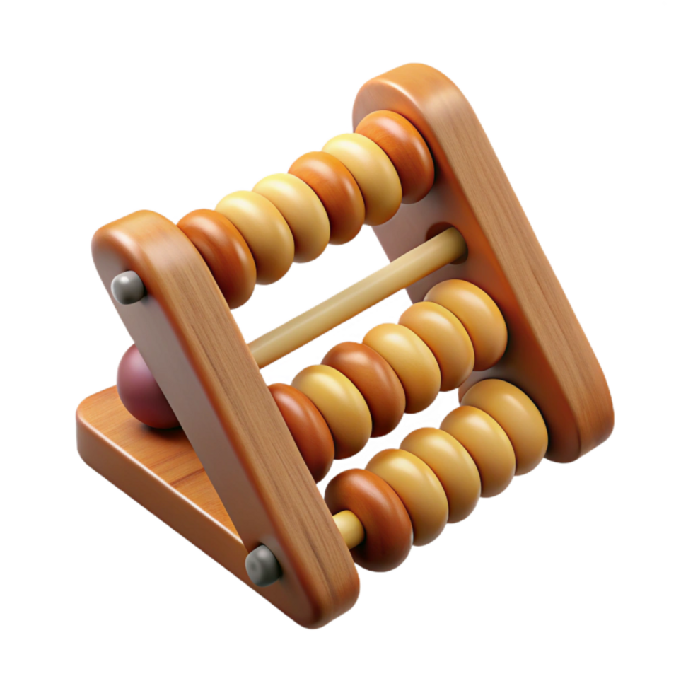 dramatic vintage Wooden Abacus Top Angle Isolated premium png