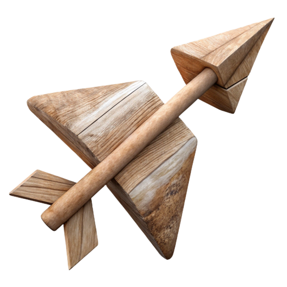 impressive creative Wooden Arrow Cutout Element high resolution png