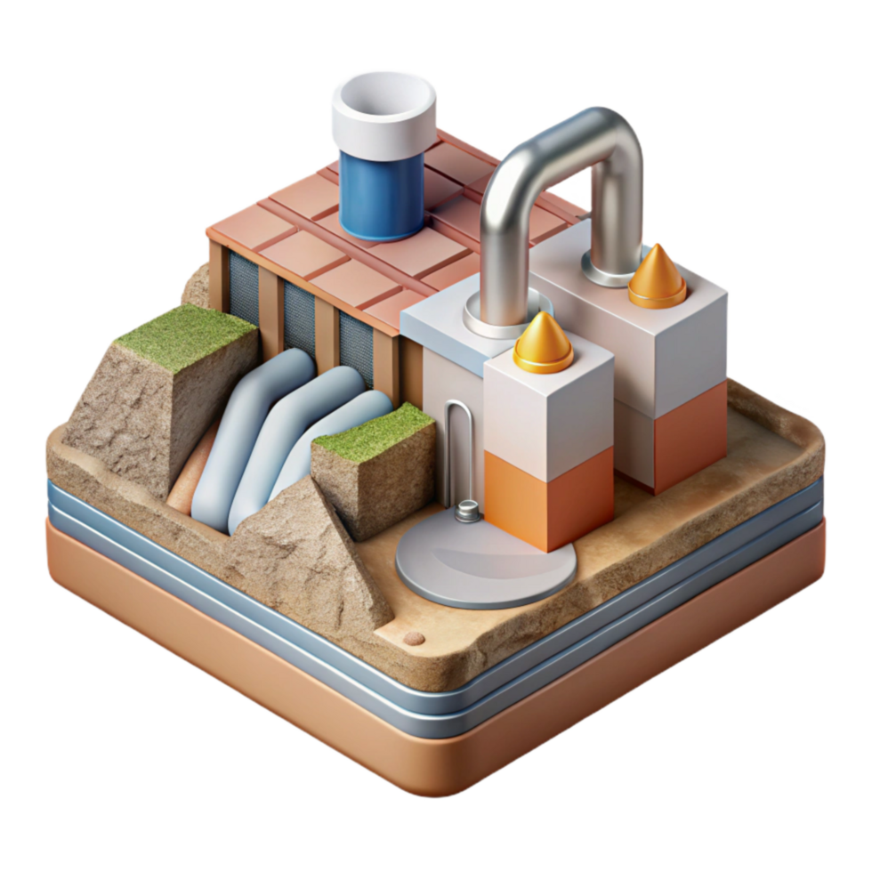 impressive rustic Geothermal Energy System Diagram Transparent Background genuine png