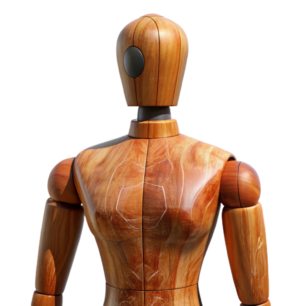 magnificent abstract Wooden Artist Mannequin Front View Transparent Background original png
