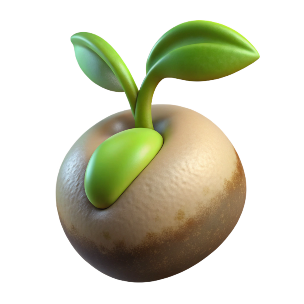 serene abstract Germinating Seed Close Up Isolated genuine png