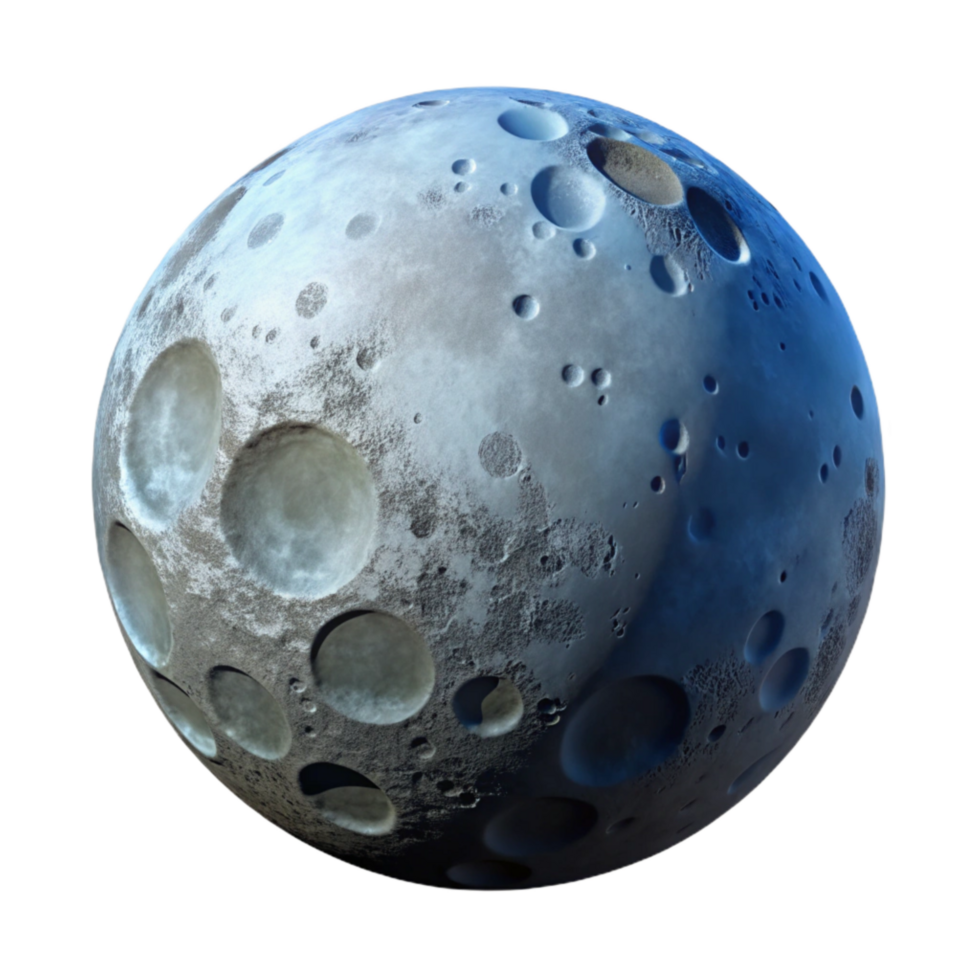 dramatic contemporary Gibbous Moon Isolated with Shadowed Surface premium png