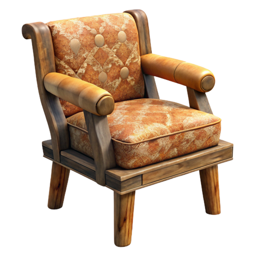stunning minimalist Wooden Chair with Upholstered Seat Isolated exclusive png