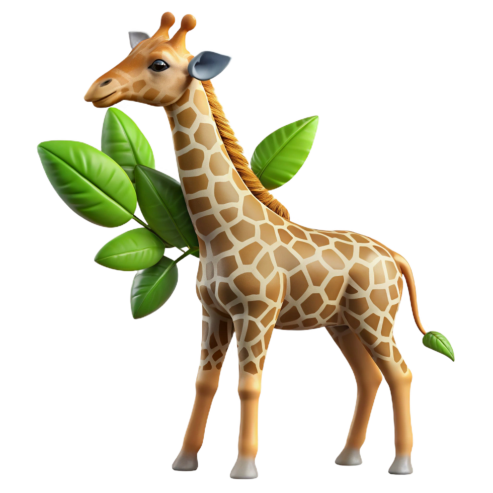 magnificent modern Giraffe Reaching for Leaves Cutout png