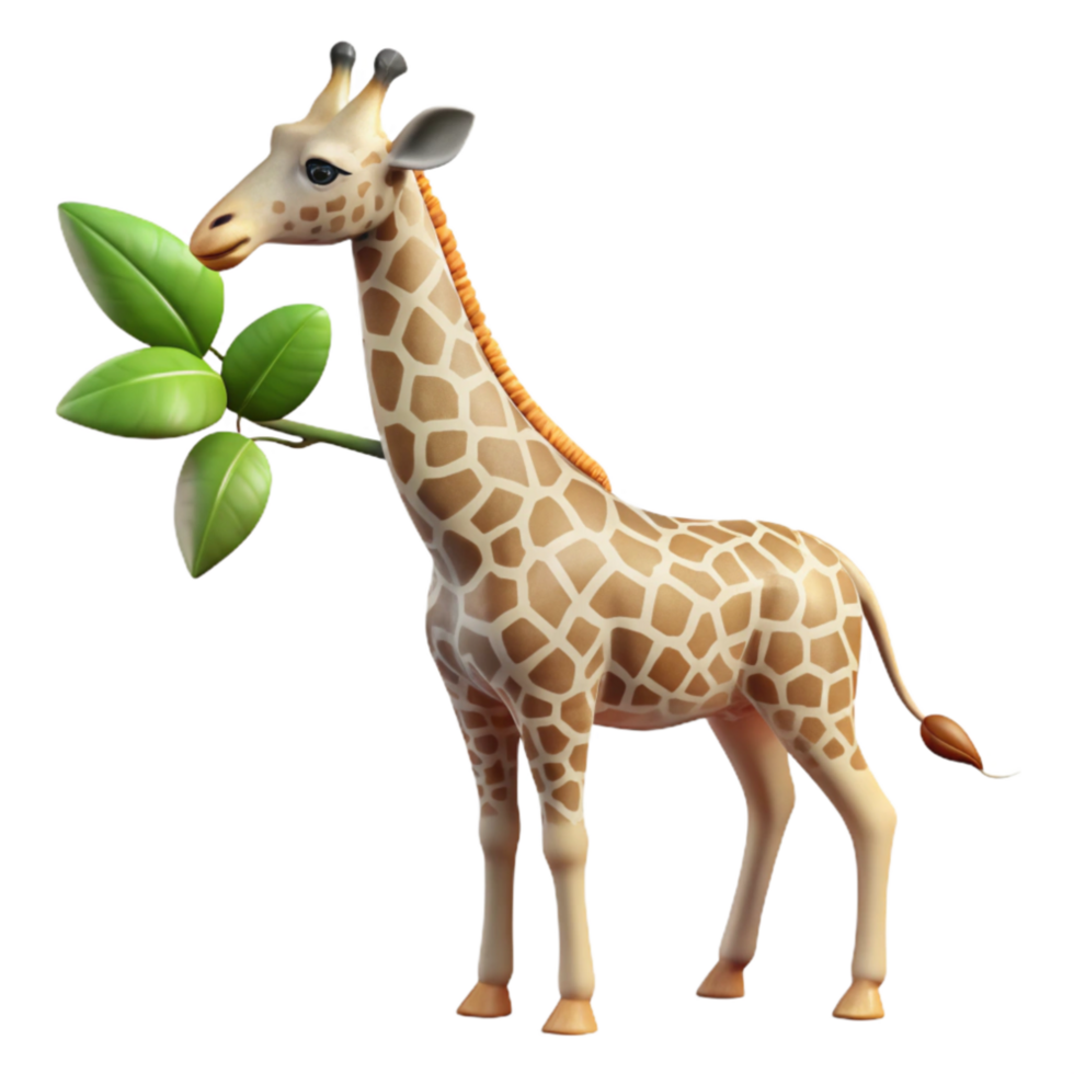 elegant abstract Giraffe Reaching for Leaves Cutout original png