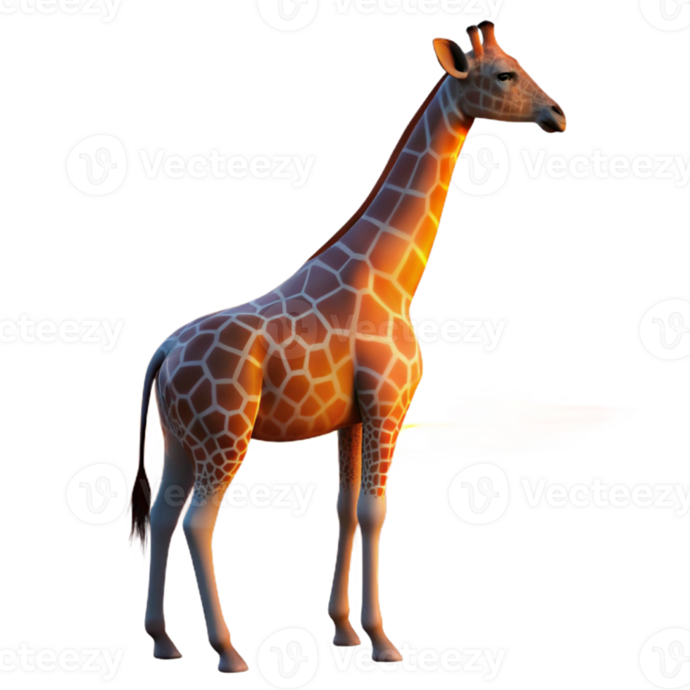 serene vintage Giraffe Silhouette Against Sunset Transparent Cutout professional png