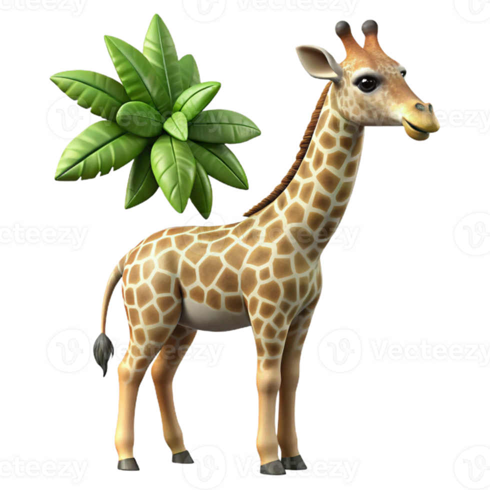elegant traditional Giraffe Reaching for Leaves Cutout professional png
