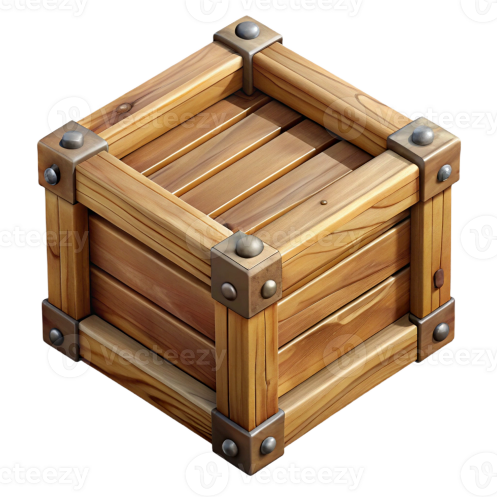 elegant contemporary Wooden Crate Top View Cutout professional png
