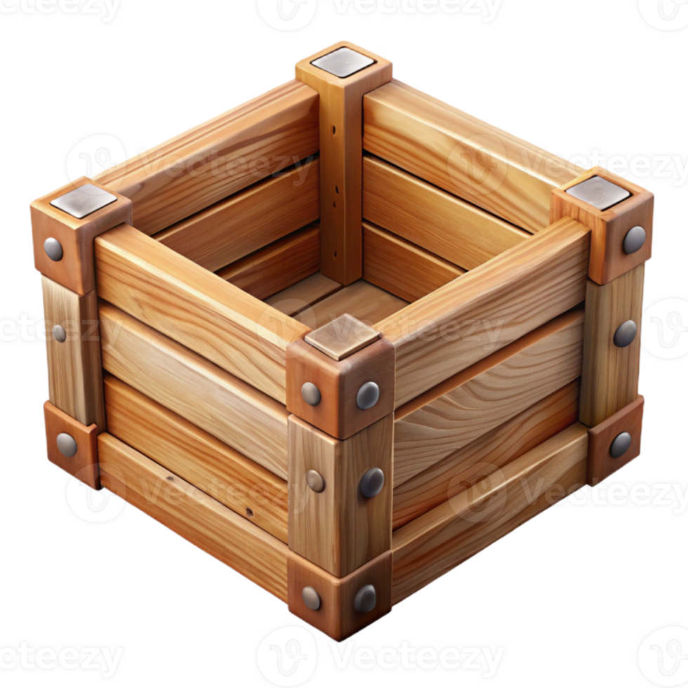 serene modern Wooden Crate Top View Cutout authentic png