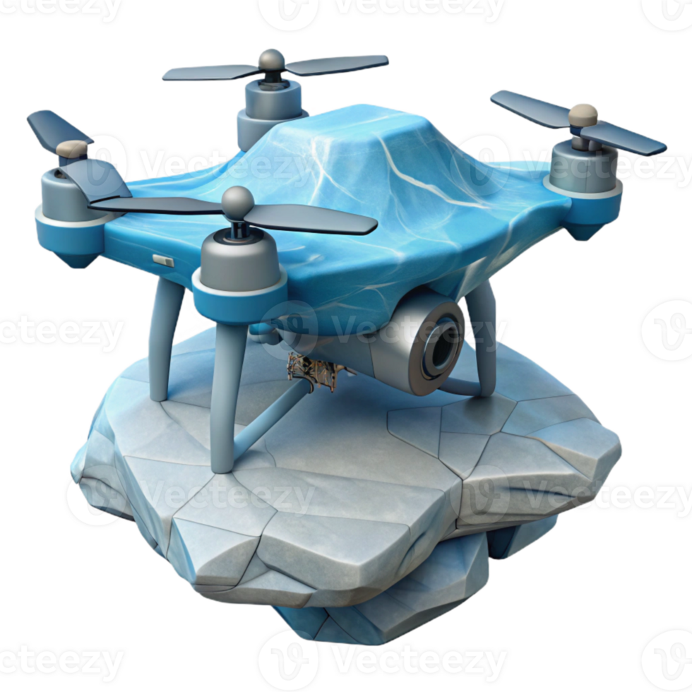 vibrant contemporary Glacier Monitoring Drone Isolated authentic png