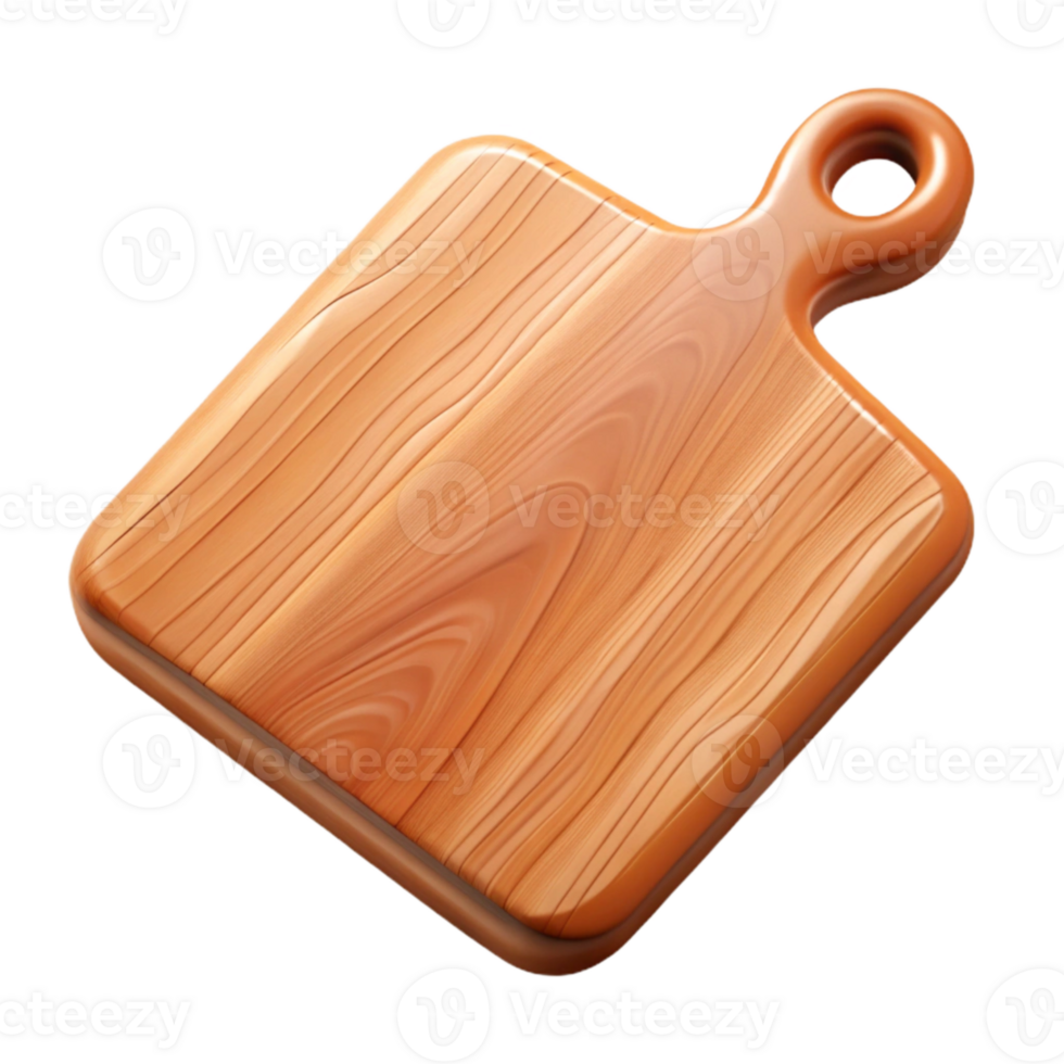 elegant minimalist Wooden Cutting Board Top View Isolated original png