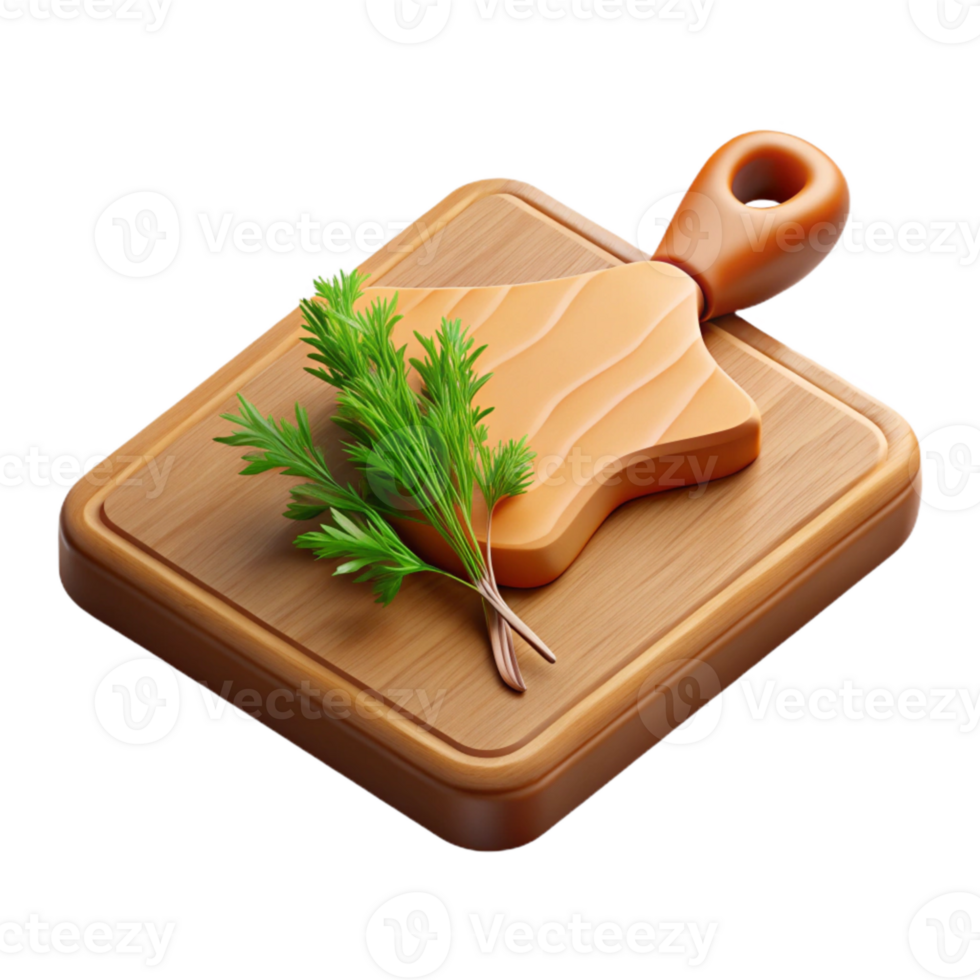 stunning abstract Wooden Cutting Board with Knife Transparent Background high resolution png