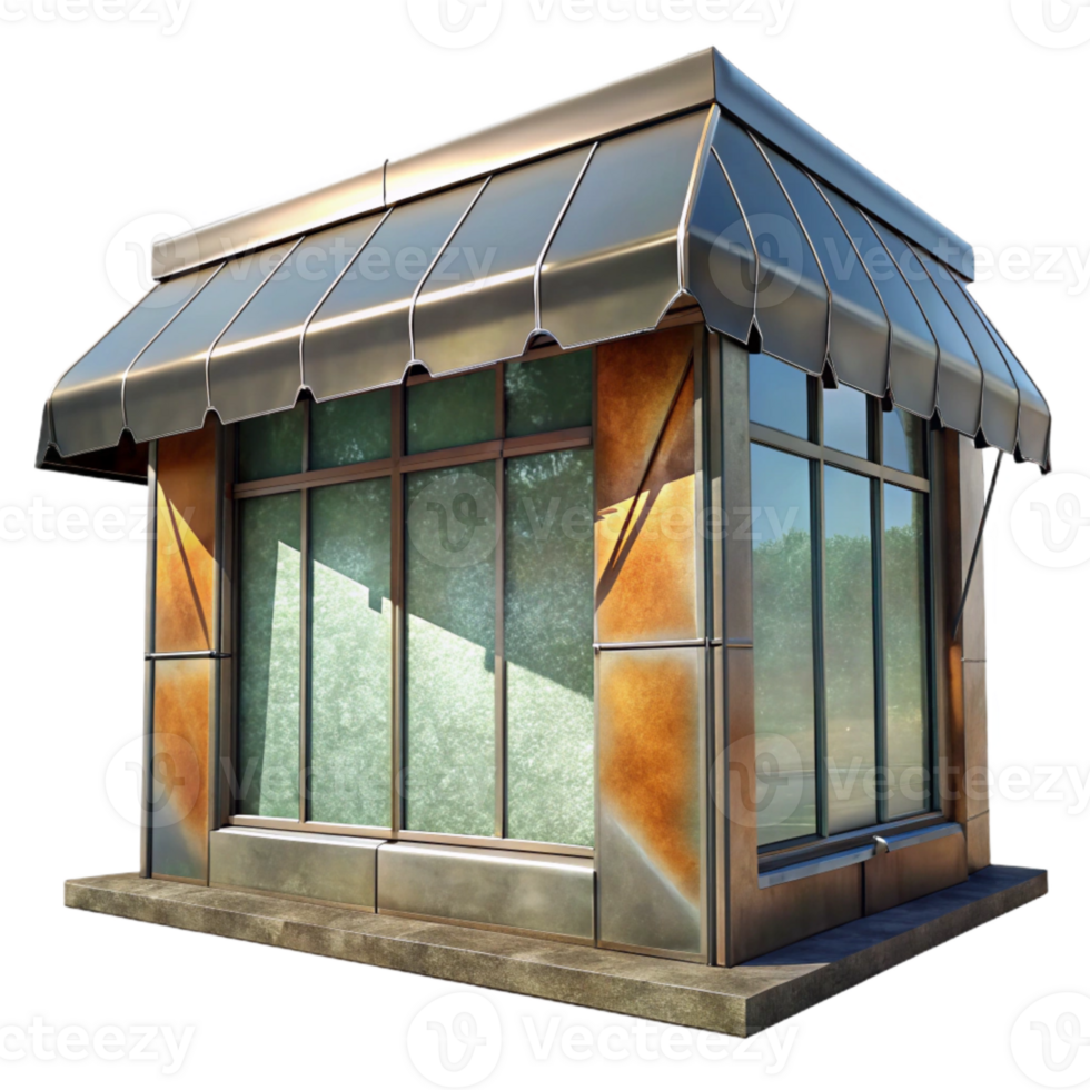vibrant contemporary Glass and Metal Facade Detail Transparent Background high quality png