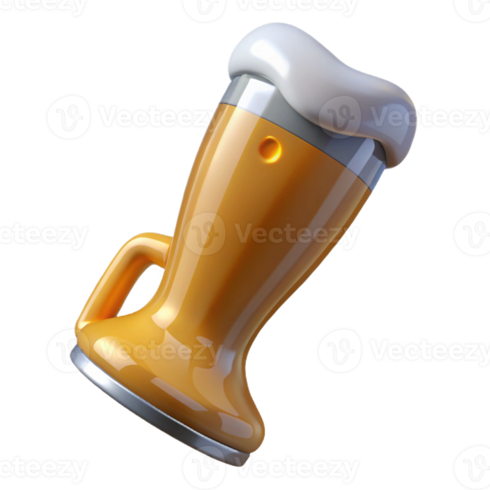 magnificent artistic Glass Beer Boot Isolated on Transparent Background authentic png